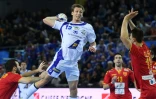 L'Islandais Olafur Andres Gudmundsson contre la Macédoine lors du du Mondial de hand, le 19 janvier 2017 à Metz