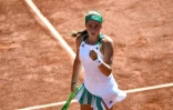 La Lettone Jelena Ostapenko face à la Suisse Timea Bacsinszky, en demi-finales à Roland-Garros, le 8 juin 2017