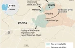 Carte de l'avancée des forces syriennes dans la Ghouta orientale au 16 mars