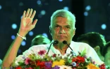 Photo d'archive prise le 2 août 2020 à Colombo au Sri Lanka de Ranil Wickremesinghe, pressenti pour prendre les fonctions de Premier ministre 