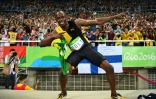 Usain Bolt, alias "La Foudre", à l'issue de son titre de champion olympique du relaisn 4x100 m à Rio, le 19 août 2016