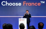 Le président français Emmanuel Macron s'exprime lors du sommet "Choose France", le 19 mai 2025 au Château de versailles  