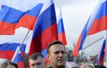(ARCHIVES) Le leader d'opposition russe Alexeï Navalny, en tête d'une manifestation le 29 février 2020 à Moscou