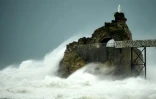 Vue du Rocher de la Vierge à Biarritz, le 3 novembre 2023
