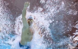 Léon Marchand, lors de la demi-finale du 200 m quatre nages aux Championnats du monde à Singapour, le 30 juillet 2025