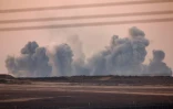 Vu de la bande de Gaza depuis Israël, après un bombardement israélien le 21 juillet 2025