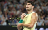 L'Espagnol Carlos Alcaraz lors du quart de finale de l'Open d'Australie le 24 janvier dernier 