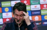 L'entraîneur espagnol d'Aston Villa, Unai Emery, lors d'une conférence de presse de veille de match, le 19 mai 2026 à Istanbul, en Turquie