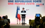 Manuel Valls lors de la présentation de son "projet" présidentiel le 3 janvier 2017 à la maison de la Chimie à Paris