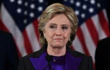 La candidate démocrate battue Hillary Clinton le soir de sa défaite, le 9 novembre 2016