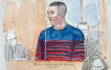 Croquis d'audience de Jonathann Daval, jugé devant la cour d'assises de la Haute-Saône, à Vesoul, le 16 novembre 2020