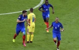 La joie de Dimitri Payet, auteur du but de la victoire des Bleus sur la Roumanie, en ouverture de l'Euro-2016, le 10 juin au Stade de France