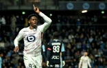 L'attaquant canadien de Lille Jonathan David a inscrit un triplé contre Le Havre en Ligue 1 le 28 septembre 2024 à au Havre