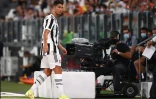 La star de la Juventus Cristiano Ronaldo lors d'un changement, en match amical contre l'Atalanta, le 14 août 2021 à Turin