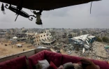 Un immeuble lourdement endommagé à Jabalia, dans le nord de la bande de Gaza, le 5 février 2025