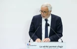 Le ministre de l'Aménagement du territoire François Rebsamen, lors d'une conférence sur les finances publiques à Paris, le 15 avril 2025