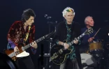 Ron Wood (G), Keith Richards (C) et Charlie Watts (D), le 19 octobre 2017 à la U Arena de Nanterre