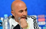 Jorge Sampaoli lors de la conférence de presse de veille de match, le 25 juin 2018 à Saint-Pétersbourg, où l'Argentine affronte le Nigeria