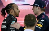 Les deux pilotes Lewis Hamilton et Max Verstappen, principaux animateurs de la saison 2021 de F1 après le sacre du second à Abou Dhabi, le 12 décembre 2021
