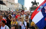 Plusieurs milliers de personnes manifestent à Zagreb contre le port du masque, le 5 septembre 2020