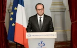 Le président François Hollande lors de son allocution le 14 novembre 2015 à l'Elysée à Paris