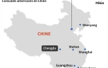 Localisation de l'ambassade et des consulats des Etats-Unis en Chine