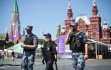 Des forces de l'ordre sur la Place Rouge à Moscou le 18 juin 2021