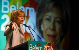 L'ancienne ministre de la Santé Maria de Belem Roseira, candidate à la présidentielle, en campagne le 10 janvier 2016 à Almeirim