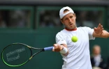 Le Français Lucas Pouille à Wimbledon le 6 juillet 2019
