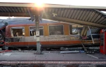 Le train Paris-Limoges accidenté en gare de Brétigny-sur-Orge, le 12 juillet 2013 près de Paris