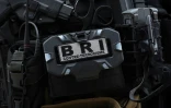 Un détail de l'équipement d'un membre de la BRI (Brigade de recherche et d'intervention) est photographié à Villepinte, en région parisienne, le 16 juin 2024