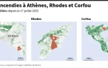 Grèce : incendies à Athènes, Rhodes et Corfou