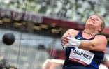 La lanceuse de marteau Alexandra Tavernier lors des qualifications, le 1er août 2021 aux Jeux olympiques de Tokyo