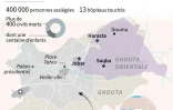 Localisation de l'enclave rebelle dans la Ghouta orientale, à l'est de la capitale Damas, pilonnée par le régime syrien