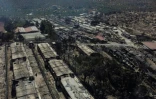 Vue aérienne du camp de Moria, sur l'île grecque de Lesbos, le 10 septembre 2020
