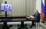 Vladimir Poutine le 7 décembre 2021 à Sotchi en visioconférence avec Joe Biden