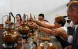 Using their own, small copper still, students at this Singapore gin school start with a neutral base spirit and redistill it with their custom mix of botanicals, then add water to the end product to reach the desired alcohol level