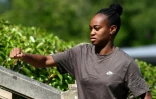 L'attaquante Marie-Antoinette Katoto à son arrivée au château de Clairefontaine pour la préparation de l'Euro, le 14 juin 2022 