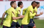 Les joueurs du FC Barcelone à l'entraînement, le 25 mai 2020