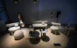 Des meubles de la designer ukrainienne Kateryna Sokolova exposés dans le cadre du "Fuorisalone" à Milan, le 6 juin 2022 