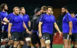Les All Blacks lors de la préparation de leur quart de finale contre la France à Cardiff, le 16 octobre 2015