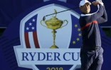 L'Américain Tiger Woods s'entraîne pour la Ryder Cup, au Gol National de Saint-Quentin-en-Yvelines, le 25 septembre 2018