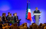 Francois Fillon, lors d'un meeting Ă Cournon-d'Auvergne, le 7 avril 2017