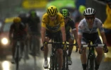 Le maillot jaune du Tour de France Chris Froome à l'arrivée de la 9e étape, le 10 juillet 2016 à Arcalis en Andorre