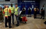 Grève sous surveillance des employés de Ryanair dans l'aéroport Adolfo Suarez de Madrid, le 24 juin 2022