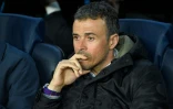 L'entraîneur du Barça Luis Enrique suit le match de Ligue des champions face à l'Atletico Madrid au Camp Nou, le 5 avril 2016