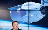 Le patron de SpaceX, Elon Musk, lors d'une conférence de presse après le lancement de la capsule Crew Dragon, le 2 mars 2019 au Centre spatial Kennedy, en Floride