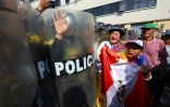 Heurts entre policiers et manifestants à la veille du Sommet de l'Apec, le 13 novembre 2024 à Lima, au Pérou