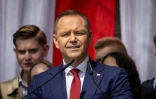 Le candidat nationaliste à la présidentielle en Pologne, Karol Nawrocki, le 25 mai 2025 à Varsovie