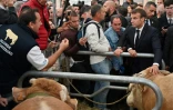 Emmanuel Macron avec des éleveurs le 4 octobre 2019 au "Sommet de l'élevage" à Cournon-d'Auvergne près de Clermont-Ferrand
